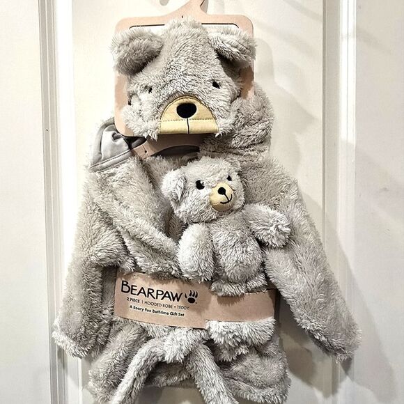 Bearpaw 2-PC Hooded Robe & Teddy A Beary Fun Bathtime Gift Set - Picture 3 of 5